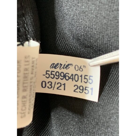 Aerie Black Bandeau One-Piece Swimsuit M/L RY10392 Cutout Halter Island Cruise - Picture 5 of 7